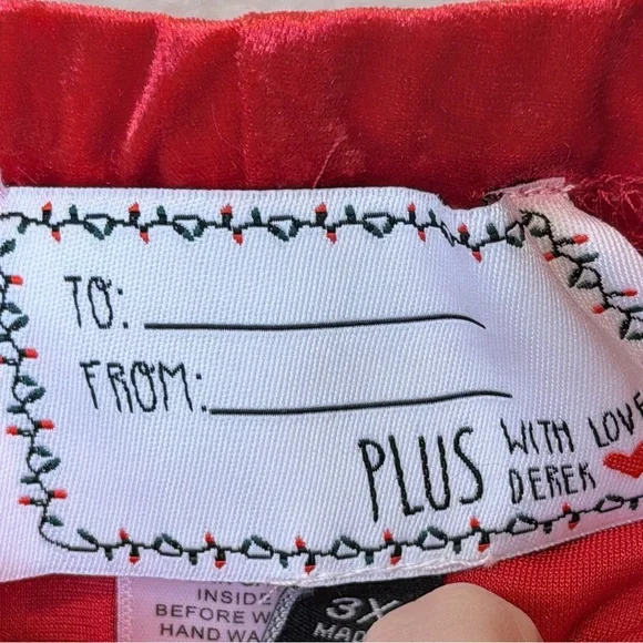 Santa Plus Size Velvet Fuzzy Striped Sequin Leggings Christmas Pullon Pants - Picture 10 of 13